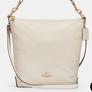 Coach Abby Leather Duffle in Chalk/gold new